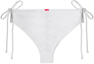 White Full Coverage Mid-Rise Scrunch Bottom