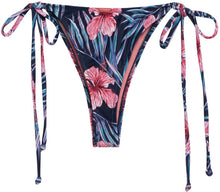 Load image into Gallery viewer, Midnight Hibiscus Brazilian Thong Bottom
