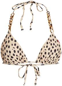 Cheetah Triangle Bikini On a Chain Top