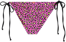 Load image into Gallery viewer, Neon Pink Leopard Full Coverage Scrunch Bottom
