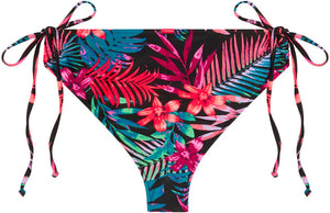 Black Tropical Full Coverage Mid-Rise Scrunch Bottom