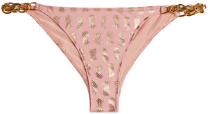 Blush & Gold Pineapple Classic Bikini On a Chain Bottom