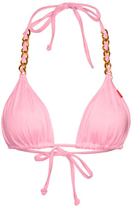 Baby Pink Triangle Bikini On a Chain Top