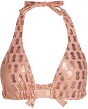 Load image into Gallery viewer, Blush &amp; Gold Pineapple Adjustable Halter Top
