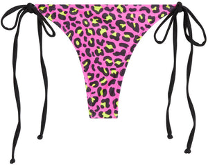 Neon Pink Leopard Brazilian Thong Bottom