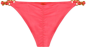 Neon Coral Classic Bikini On a Chain Bottom