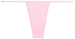 Solid Baby Pink Y-Back Thong Underwear