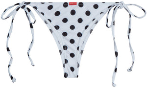 White Polka Dot Brazilian Thong Bottom