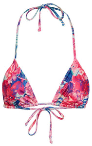 Surfside Vintage Tropical Print Triangle Bikini Top