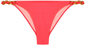 Neon Coral Classic Bikini On a Chain Bottom