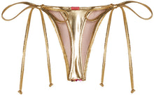 Load image into Gallery viewer, Gold &amp; Fuchsia Sequin G-String Thong Bikini Bottom
