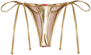 Gold & Fuchsia Sequin G-String Thong Bikini Bottom