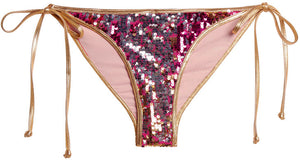 Gold & Fuchsia Sequin Classic Scrunch Bottom