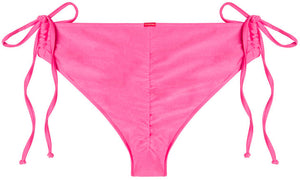 Neon Pink Full Coverage Mid-Rise Scrunch Bottom