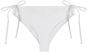 White Full Coverage Mid-Rise Scrunch Bottom