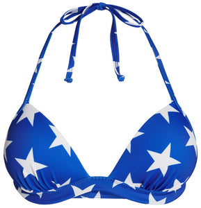 Patriotic Stars Print Push Up Bra