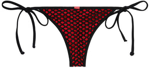 Red & Black Mesh Micro Scrunch Bottom