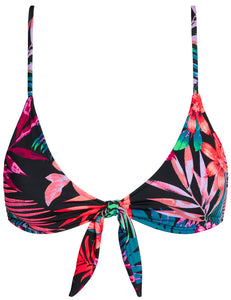 Black Tropical Bralette Top