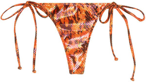 Orange Python Brazilian Thong Bottom