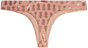 Blush & Gold Pineapple Banded Brazilian Thong Bottom