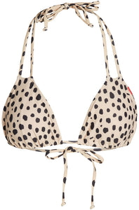 Cheetah Double Strap Triangle Bikini Top