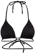 Load image into Gallery viewer, Black Center Loop Wrap Around Bikini Top
