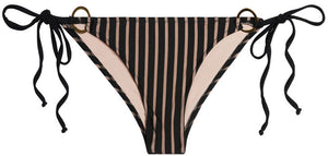 Black Sheer Obsession Classic Scrunch Bottom w/ Gold Loop Accents