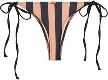 Load image into Gallery viewer, Black &amp; Taupe Stripes Brazilian Thong Bottom
