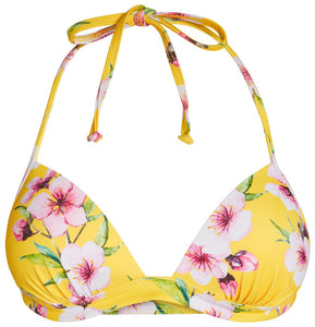 Yellow Cherry Blossom Push Up Bra