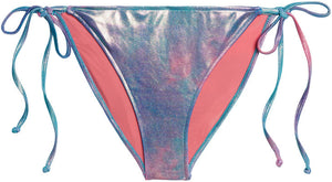 Blue Pink Tie Dye Shimmer Full Coverage Scrunch Bottom