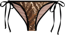 Load image into Gallery viewer, Black &amp; Gold Sequin Classic Scrunch Bottom
