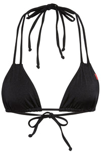 Black Double Strap Triangle Bikini Top