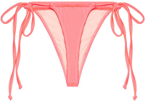 Neon Coral G-String Thong Ruched