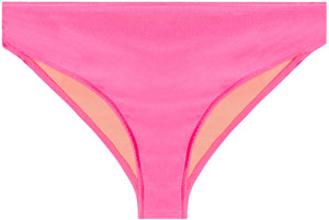 Neon Pink Full Coverage Mid-Rise Scrunch Banded Bottom