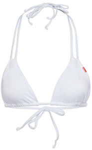 White Double Strap Triangle Bikini Top