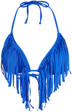 Load image into Gallery viewer, Royal Blue Fringe Triangle Top
