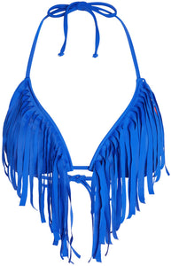 Royal Blue Fringe Triangle Top