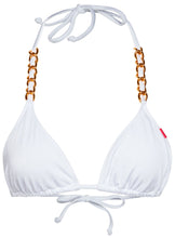 Load image into Gallery viewer, White Triangle Bikini On a Chain Top
