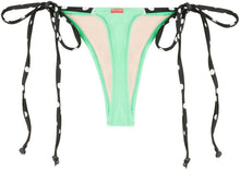 Load image into Gallery viewer, Mint &amp; Black Polka Dot G-String Thong Bottom
