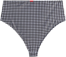 Load image into Gallery viewer, Black &amp; White Gingham High Waist Bikini Bottom
