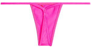 Solid Neon Pink Y-Back Thong