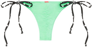 Mint & Black Polka Dot Micro Scrunch Bottom