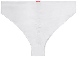 White Full Coverage Mid-Rise Scrunch Banded Bottom