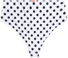 Load image into Gallery viewer, White Polka Dot High Waist Bikini Bottom
