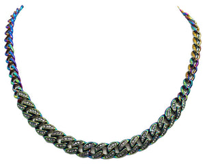 Colorful Metal Curb Link Necklace