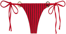 Load image into Gallery viewer, Red Sheer Obsession Brazilian Bottom w/ Gold Loop Accents
