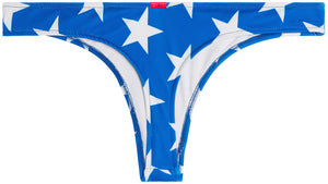 Patriotic Stars Banded Brazilian Thong Bottom