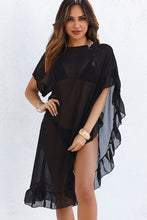 Load image into Gallery viewer, Shoreline Black Sheer Mesh Pullover Beach Cover Up
