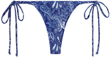 Load image into Gallery viewer, Blue Bandana Brazilian Thong Bottom
