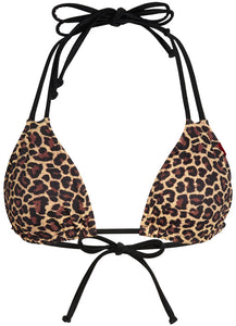 Leopard Double Strap Bikini Top